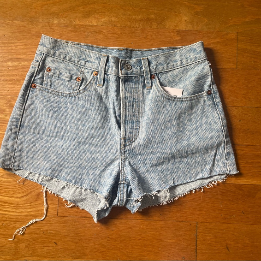 Levi's 501 Original Jean Shorts Geo Print Cut-offs, Size 27 NEW!